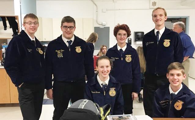 LCHS FFA members who placed at the recent Public Speaking contest. Front from left are: Grace Lessen and Grayson Rademaker. In back from left: Mark Maaks, Reagen Tibbs, Breanna Haynes and Austin Dennison. Photo submitted