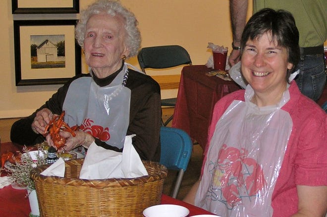 In this 2005 photo, Carrie Farmer of Duxbury. sits with an elder she especially admired, the late Winnie D'Amelio of Duxbury and Newton, who died in 2010 in her 105th year.