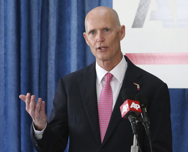 Florida Gov. Rick Scott talks about his budget proposals during a pre-legislative news conference Tuesday in Tallahassee. STEVE CANNON/THE ASSOCIATED PRESS