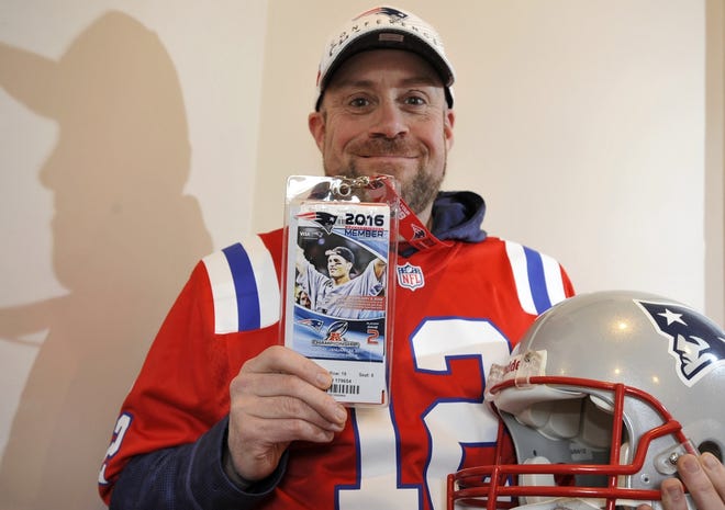 New England Patriots fan Allen Sylvester, of West Barnstable, is set to attend his first Super Bowl when the Patriots take on the Atlanta Falcons in Houston on Sunday. Steve Heaslip/Cape Cod Times