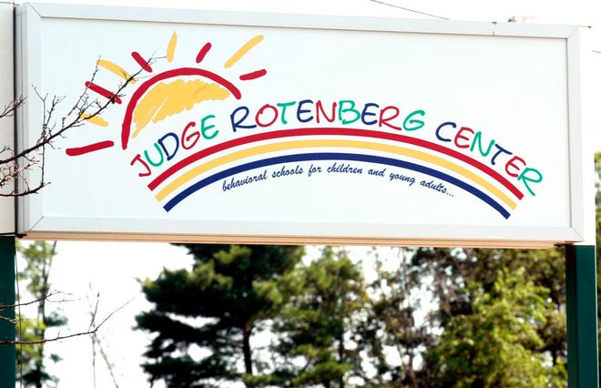 An exterior sign at the Judge Rotenberg Center in Canton.