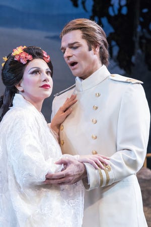 Joanna Parisi, left, and Antonio Coriano in "Madame Butterfly" at Sarasota Opera. Rod Millington photo/Sarasota Opera