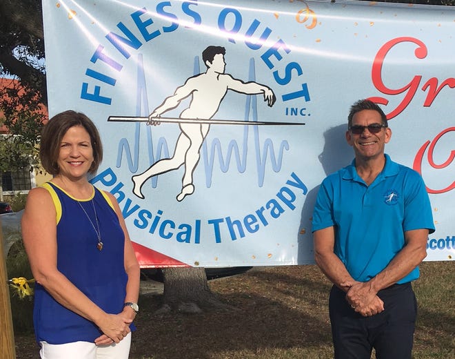 Lynn Gray is office manager and Scott Porter is director of operations at Fitness Quest in Palmer Ranch. COURTESY PHOTO