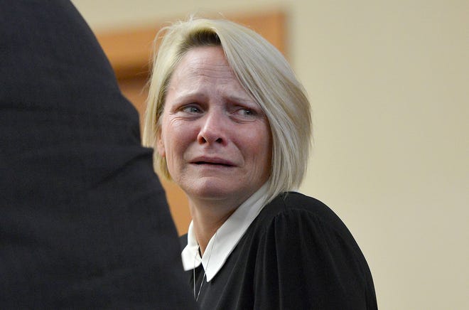 Amy Rae Clester as a guilty verdict was read at the Lake County Courthouse on Wednesday in Tavares. Clester was convicted of DUI manslaughter. [AMBER RICCINTO / DAILY COMMERCIAL]