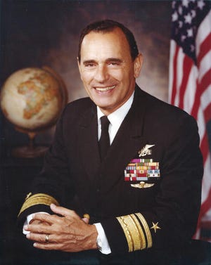 This circa 1975 portrait by the U.S. Navy shows Adm. Richard "Dick" Lyon. Lyon, the first Navy SEAL to rise to the rank of admiral, has died. He was 93.