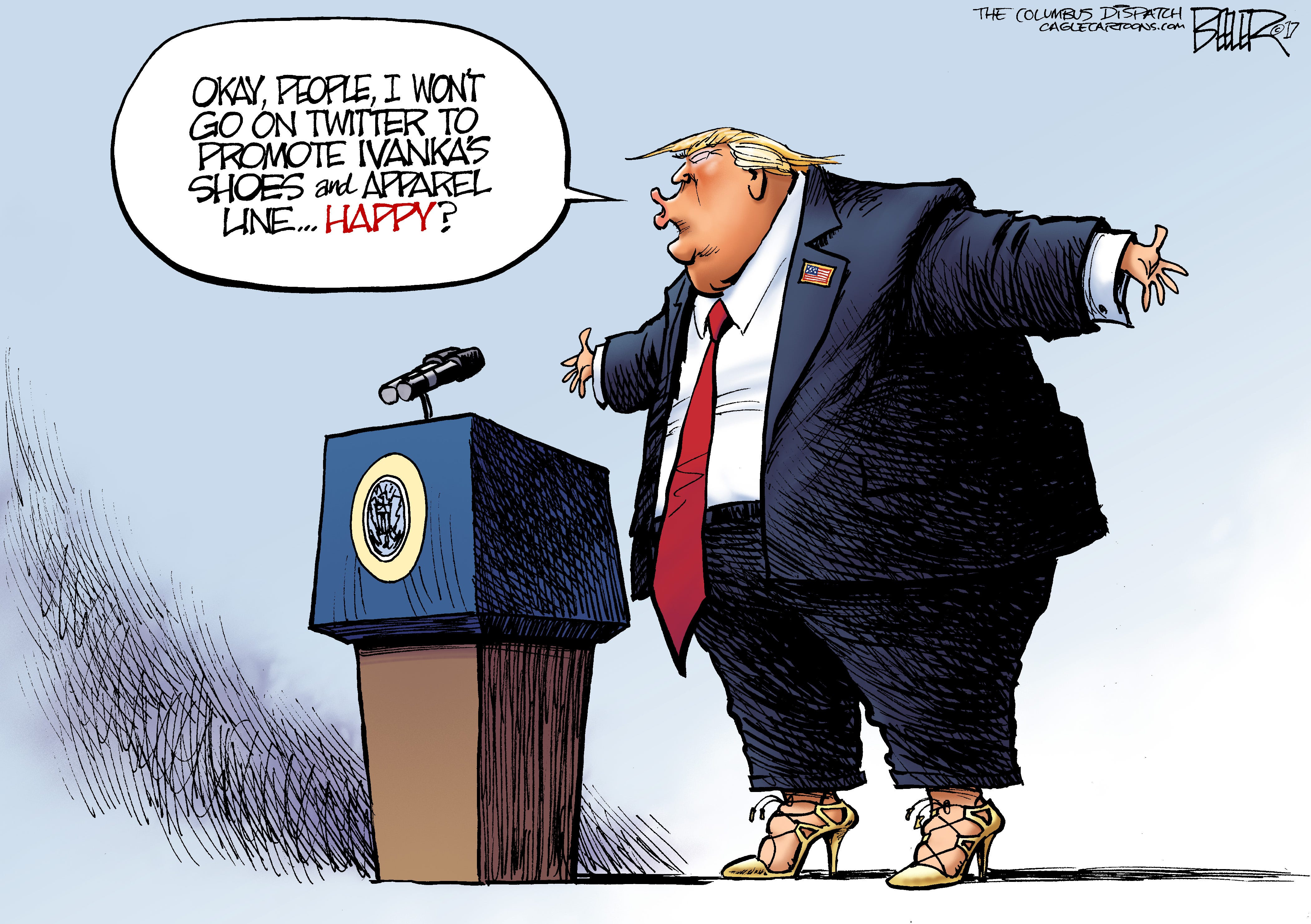Beeler cartoon: Trump's fashion promotion