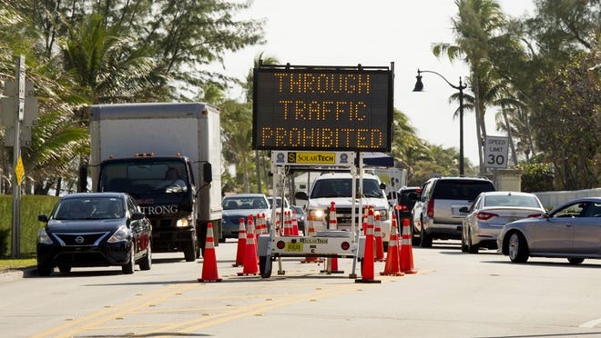 South Ocean Boulevard is closed to traffic, including pedestrians, at South County Road after the U.S. Secret Service mandated the road closure.