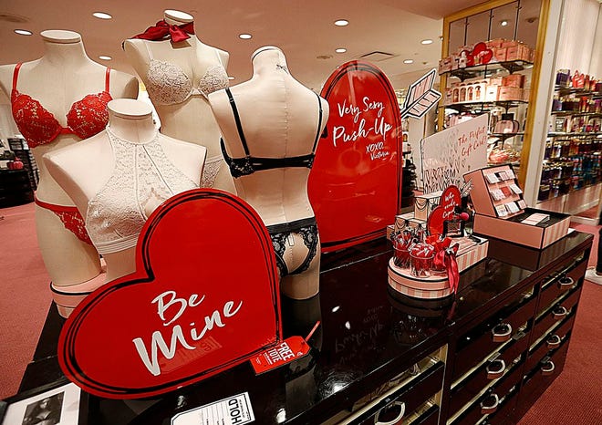 A Valentine's Day display at Victoria's Secret in the Westgate Mall in Brockton.