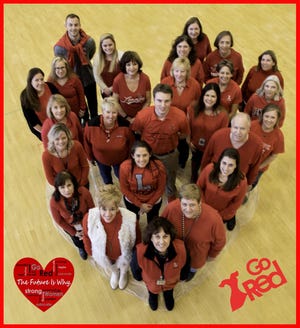 Lenape High School staff members raised $450 for their annual “Go RED For Women” campaign. Each year Lenape staff members wear red and donate to the American Heart Association's national movement to end heart disease and stroke in women. The annual event is coordinated by office mManager Wendy Botterbrodt.