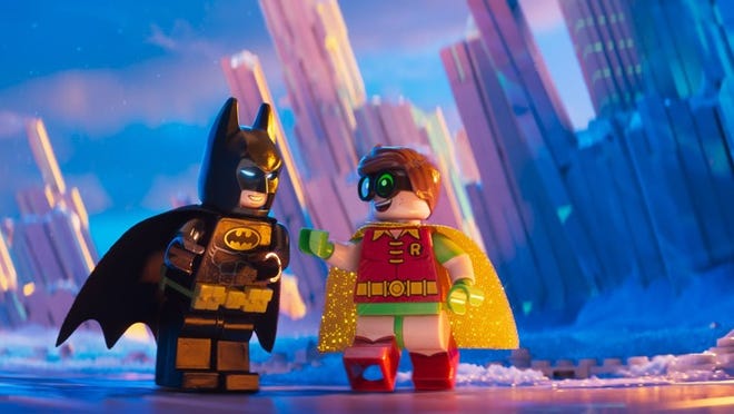 Batman (Will Arnett) and Robin (Michael Cera) in “The Lego Batman Movie.” Contributed by Warner Bros. Pictures