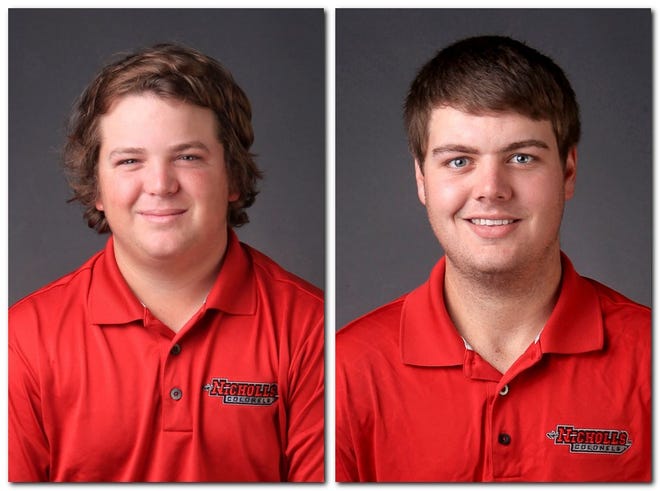 Nicholls State golfers Josh Fullilove (left) and Peyton McCulloch are gearing up for the Atchafalaya Intercollegiate tournament in Patterson next week.
