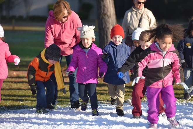 Mary Beth Lyons/For Bluffton Today Students at St. Gregory the Great Catholic School enjoy the snow day.