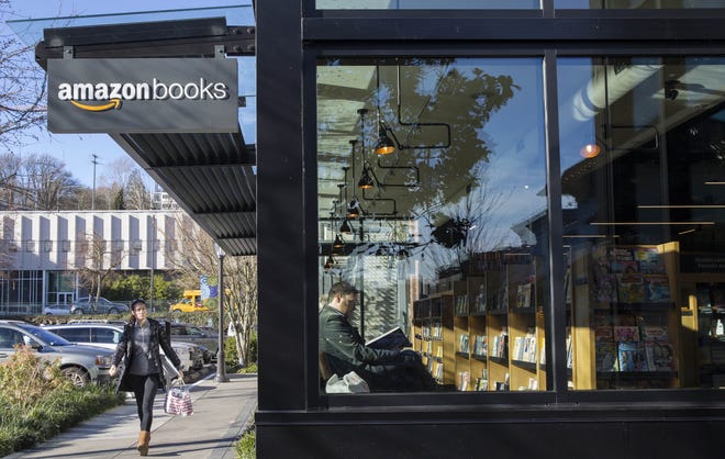 An Amazon Books store at University Village is one of the retail experiments the online juggernaut is testing in Seattle.  [The New York Times / Ruth Fremson]