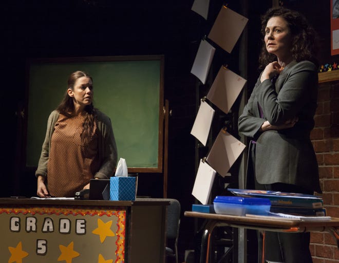 Katherine Michelle Tanner, left, and Kate Hampton in a scene from Johnna Adams' "Gidion's Knot" at Florida Studio Theatre's Stage III series. [MATTHEW HOLLER PHOTO / FST]