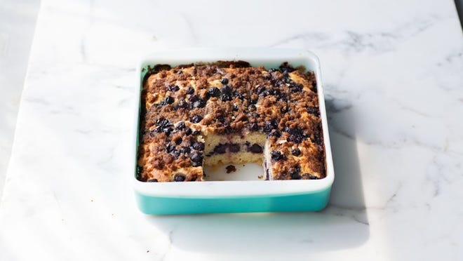 This sour cream and blueberry coffee cake is a favorite from Hobee’s, a restaurant in the Bay Area that is featured in Mario Batali’s new “Big American Cookbook.? Contributed by Quentin Bacon