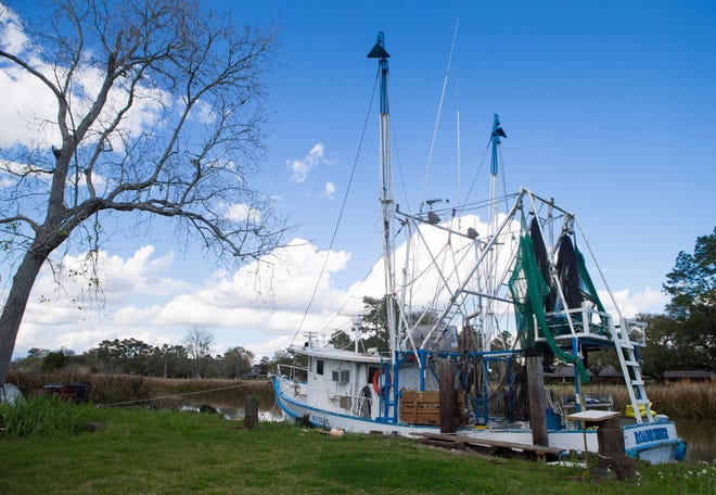 A shrimp boat is docked in Bayou Terrebonne on a sunny Tuesday afternoon in Bourg.

[Chris Heller/Staff - houmatoday/dailycomet]