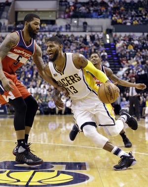 Indiana's Paul George is a prime target for the Celtics before Thursday's trade deadline. [The Associated Press]