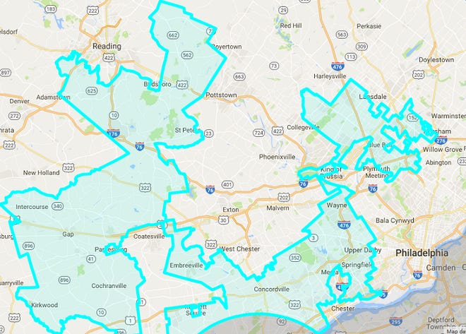 The extreme non-congruity of Pennsylvania's 7th District, which comprises parts of five counties, is an example used by college professors and activists when discussing the need for gerrymandering reform.