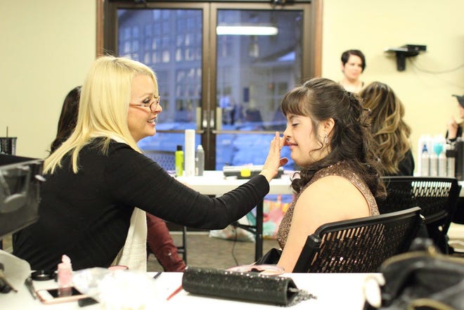 Female guests had access to a “touch up” salon during the event.