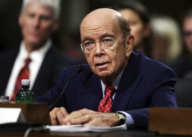 In this Jan. 18, 2017, file photo, Commerce Secretary nominee Wilbur Ross testifies on Capitol Hill in Washington, at his confirmation hearing before the Senate Commerce Committee. THE ASSOCIATED PRESS