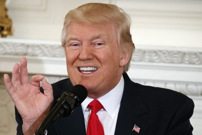 In this Feb. 27, 2017, photo, President Donald Trump speaks to a meeting of the National Governors Association at the White House in Washington. A presidential address to Congress is always part policy speech, part political theater. With Trump, a former reality TV star, thereþÄôs extra potential for drama as he makes his first address to Congress. (AP Photo/Evan Vucci)