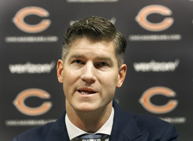 Chicago Bears general manager Ryan Pace talks to reporters during an end of season NFL football news conference Wednesday, Jan. 4, 2017, in Lake Forest. [ASSOCIATED PRESS FILE PHOTO]