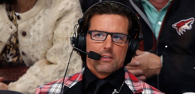 Tyson Nash turned to broadcasting after his playing career ended. [Photo/Arizona Coyotes]