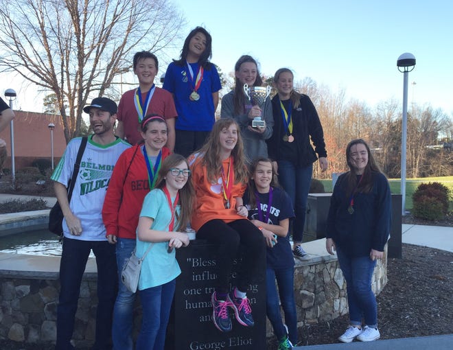 Members of the Belmont Middle School Olympiad team. [PHOTO COURTESY OF KATHLEEN KELLOGG]