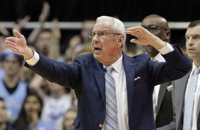 In North Carolina coach Roy Williams' comments about his team, every compliment seems to be accompanied by a criticism. 

[AP Photo/Gerry Broome]