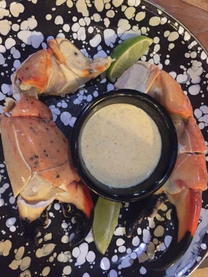 Stone crab claws at The Stoned Crab restaurant in Key West. The crustacean's claws are often served in Florida with a cold mustard sauce. [Lori Rackl/Chicago Tribune/TNS]