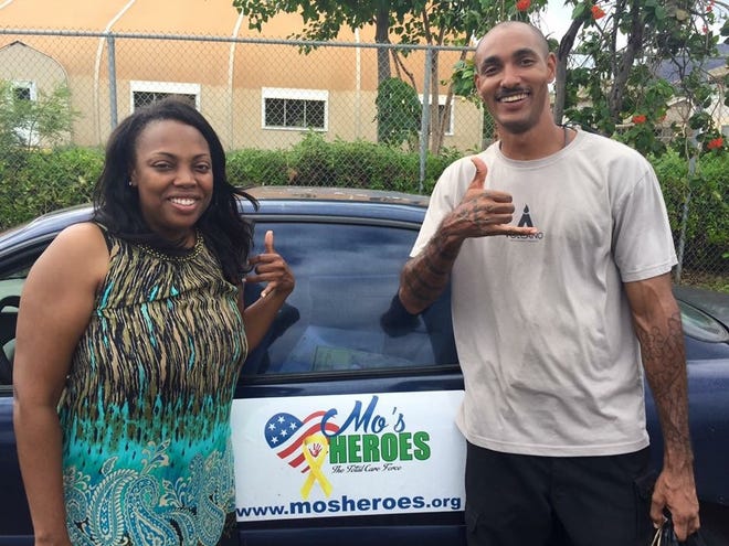 While stationed in Hawaii, Air Force veteran ShaDonna McPhaul helped, among many others, a Navy vet named Ronnie, who was leaving in a shelter. She is founder of Mo’s Heroes, a nonprofit that helps vets. [Contributed photo]
