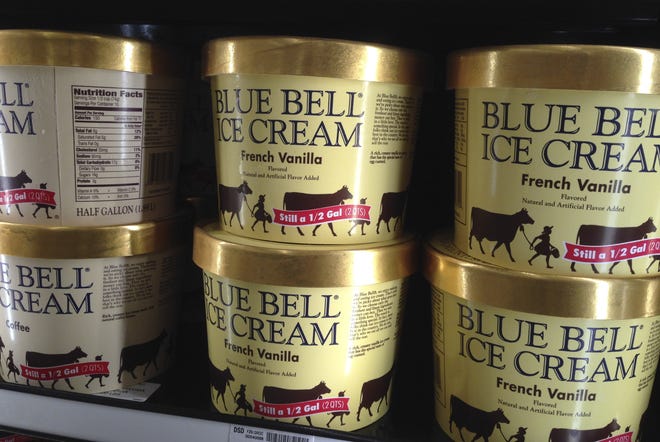 Blue Bell Creameries products will be available in Wilmington, New Bern and Jacksonville areas after a hiatus.

[AP file photo]