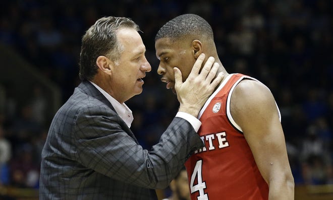 The ACC tournament opener between Clemson and N.C. State could be the last game together for coach Mark Gottfried, left, who is out when the Wolfpack's season ends, and ACC Freshman of the Year Dennis Smith Jr., a possible NBA draft pick this summer. [AP Photo/Gerry Broome, File]