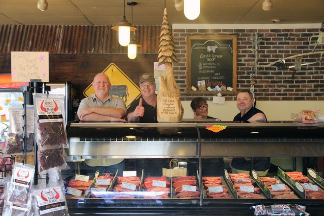 Yreka Chamber of Commerce Executive Director Karl Greiner presented Miner St. Meat Market with the Chamber’s Business of the Month trophy for the month of March.