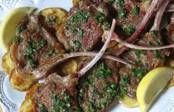 Make this lamb chop with mint herb sauce this St. Patrick's Day.