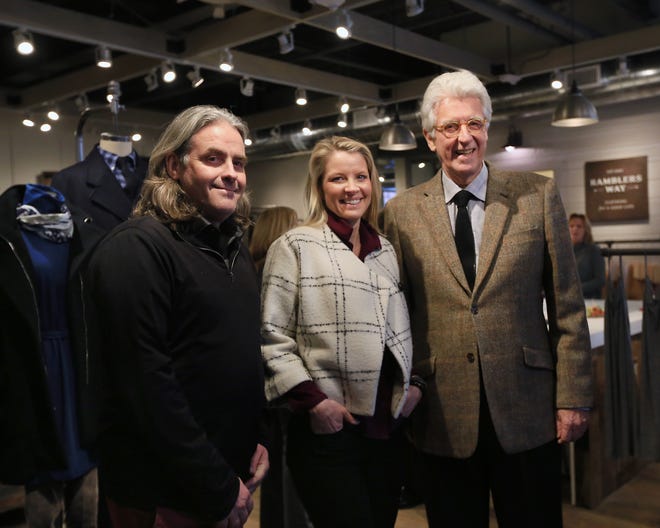 Ramblers Way held its grand opening at its Portsmouth location on Tuesday. Owner of the clothing store, Tom Chappell, also founder of Tom's of Maine, stands with his daughter Eliza, head of women's wear design, and son Chris, website and e-commerce director.

[Ioanna Raptis/Seacoastonline]
