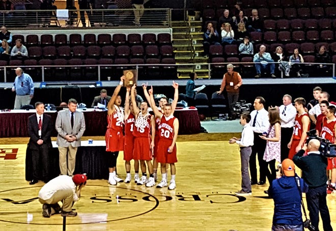 The Wells High School boys basketball team won the B South regional championship and went on to play in the Class B state final.

[Courtesy photo]