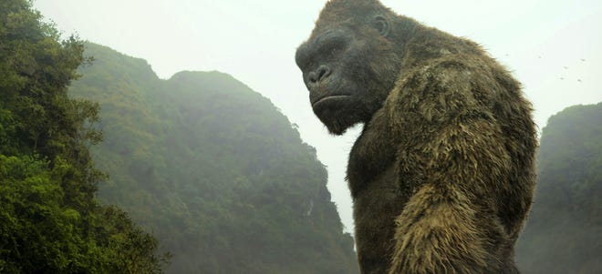 The giant ape King Kong returns in "Kong: Skull Island," which is in theaters Friday. [Warner Bros. Pictures via AP]