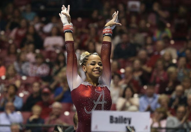 Alabama's Katie Bailey is one of six Crimson Tide seniors who will compete in their final meet at Coleman Coliseum on Friday.