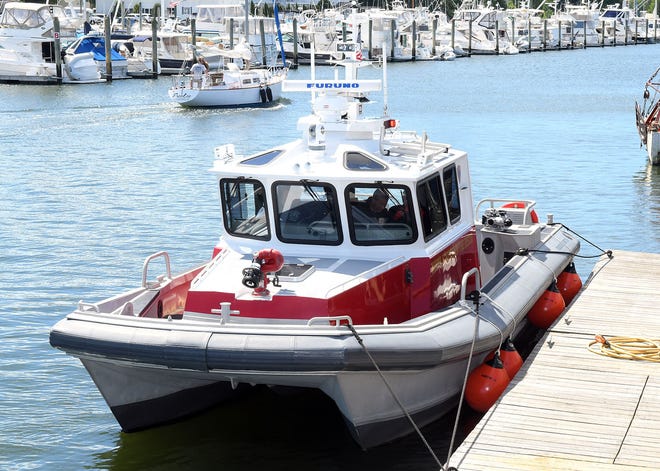 Opposition and concerns were raised in August when the city considered the purchase of a $1 million fireboat, similar to the one above operated by the North Kingstown Fire Department. Seventy-five percent of the cost would be covered by a federal grant.