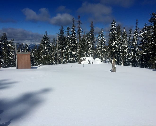 Snow telemetry station near Scott Mountain, Callahan, Jan. 30, under 6 feet of snow.