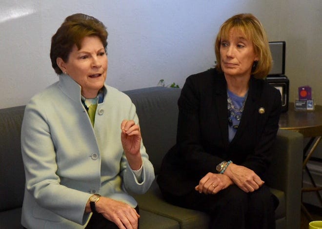 Sens. Jeanne Shaheen, left, and Maggie Hassan visited Planned Parenthood in Exeter in January. [Deb Cram/Seacoastonline, file]