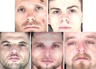 The following individuals have been booked into the Shawnee County Jail in connection to this incident: Shane Mays, 19, of Topeka; Joseph Krahn, 34, of Topeka; Brian Flowers, 32, of Topeka; Joseph Lowery, 30, of Topeka; and Richard Folsom, 26, of Topeka.