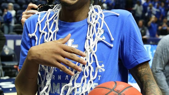 Will be Kentucky freshman guard Malik Monk and his teammtes be cutting down the nets after the championship game of the NCAA Tournament? American-Statesman columnist Kirk Bohls thinks they will be. CREDIT: Andy Lyons/Getty Images