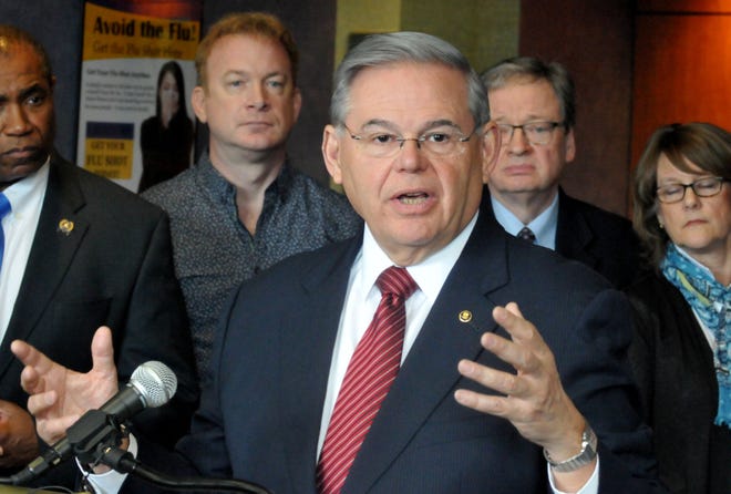 U.S. Sen. Bob Menendez speaks during a visit to the Southern Jersey Family Medical Center, a federally qualified health center in Burlington City, on Thursday, March 16, 2017. Menendez heard directly from health care advocates and New Jersey residents, who stand to lose their health coverage under the Republican plan to repeal and replace the Affordable Care Act.