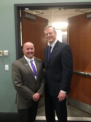 Superintendent Tom Aubin met with Gov.l Charlie Baker Wednesday to discuss needs at Diman.