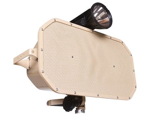An LRAD is a long-range acoustic device that can transmit messages and sounds across a nearly 2-mile radius. [LRADX.com photo]