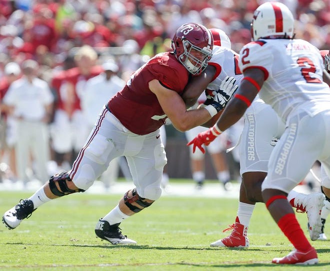 Alabama offensive lineman Jonah Williams (73) started all 15 games his freshman season in 2016. He will either return to his right tackle position or move over to left tackle for the 2017 season. [Staff Photo/Gary Cosby Jr.]