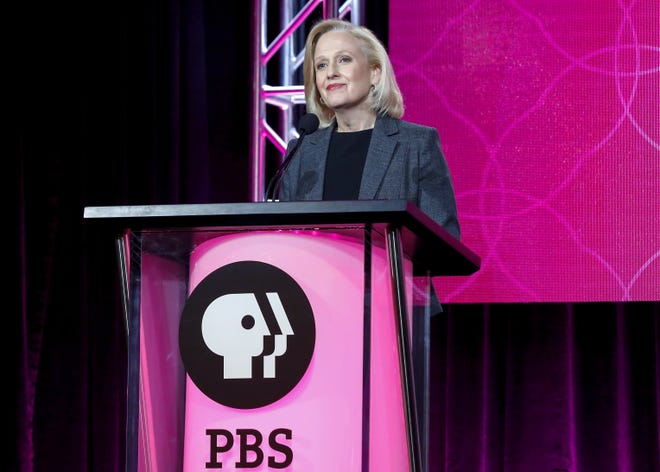 President and CEO Paula Kerger speaks at the PBS's Executive Session at the 2017 Television Critics Association press tour in Pasadena, Calif. President Donald Trump's 2018 budget proposal plans to kill funding for the Corporation for Public Broadcasting (CPB). "We're celebrating the 50th anniversary of the Public Broadcasting Act, what I think has been the most successful public-private partnership _ how ironic it would be if we were defunded this year," said Kerger, (Photo by Willy Sanjuan/Invision/AP, File)