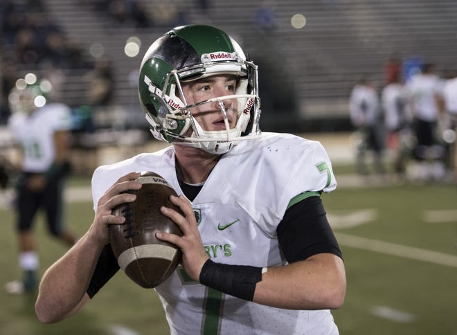 St. Mary's quarterback Jake Dunniway, The Record's All-Area Player of the Year, will play for the Lions North All-Stars in June. [CRAIG SANDERS/RECORD FILE 2016]